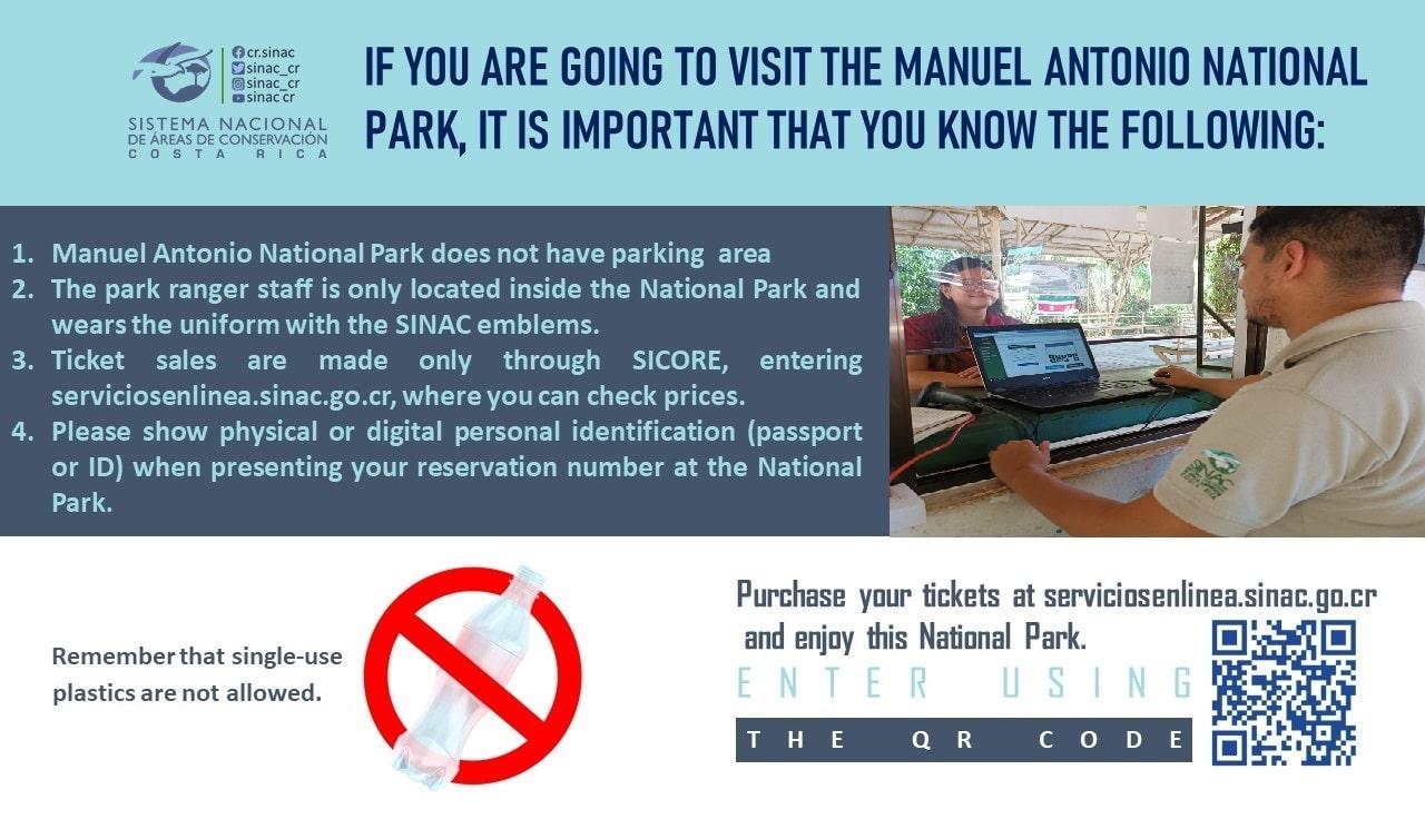 Dépliant du parc national Manuel Antonio