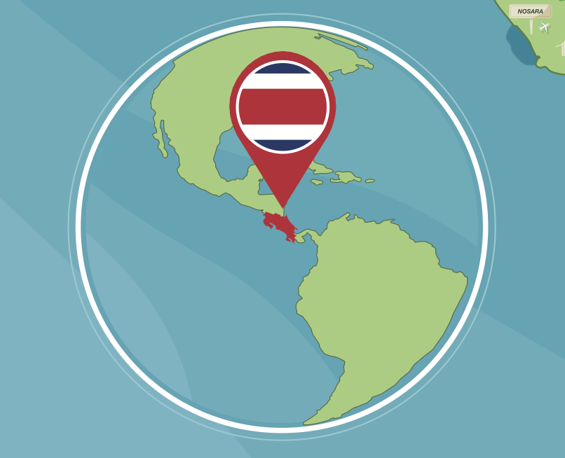 Carte du Costa Rica